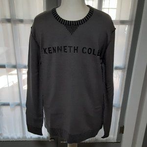 Men's Reaction Kenneth Cole Long Sleeve Sweater Size XL NWT-$79.50 Heather Grey